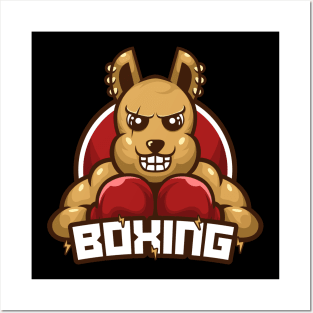 Boxing funny kangaroo cartoon Posters and Art